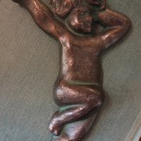 Vintage cast iron angel | Wattholma angel | Small cherub wall ornament | Vintage angel wall hanging | Made in Sweden