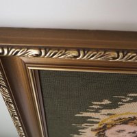 Vintage needlepoint wall art | Religious needlepoint | Scandinavian wall art | Needlepoint wall hanging | Wool needlepoint