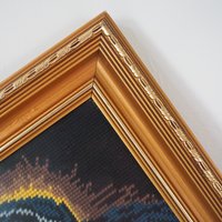 Vintage needlepoint wall art | Religious needlepoint | Scandinavian wall art | Needlepoint wall hanging | Wool needlepoint