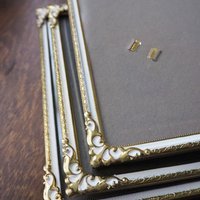 Set of three vintage photo frames | Set of three matching vintage frames | Vintage brass picture frames | Brass and white frames
