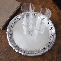 Vintage alpacca silver tray | Alpacca silver platter | Vintage serving tray | Small serving tray