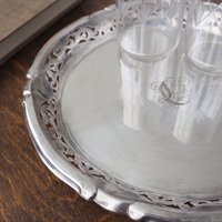 Vintage alpacca silver tray | Alpacca silver platter | Vintage serving tray | Small serving tray