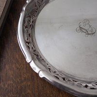Vintage alpacca silver tray | Alpacca silver platter | Vintage serving tray | Small serving tray