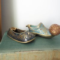 Vintage brass ashtray | Small vintage ashtray | Brass ashtray | Shoe ashtray