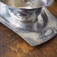 Vintage alpacca creamer and sugar bowl set | Vintage alpacca silver creamer and sugar set | Vintage creamer and sugar bowl set