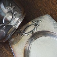 Vintage alpacca creamer and sugar bowl set | Vintage alpacca silver creamer and sugar set | Vintage creamer and sugar bowl set