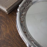 Vintage alpacca silver tray | Alpacca silver platter | Vintage serving tray | Small serving tray