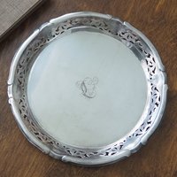 Vintage alpacca silver tray | Alpacca silver platter | Vintage serving tray | Small serving tray