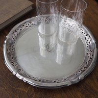 Vintage alpacca silver tray | Alpacca silver platter | Vintage serving tray | Small serving tray