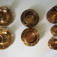 Vintage brass candle holder set | Heart candleholders | Vintage brass candlestick holders | Brass tealight holders | Candleholder sets
