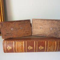 Set of two vintage wooden candlestick holders | Wooden candle holders | Rustic wooden candlestick holders