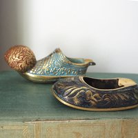 Vintage brass ashtray | Small vintage ashtray | Brass ashtray | Shoe ashtray