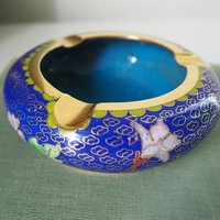 Vintage Cloisonné ashtray | Enameled brass ashtray | Vintage ashtray | Cloisonné ashtray