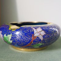 Vintage Cloisonné ashtray | Enameled brass ashtray | Vintage ashtray | Cloisonné ashtray