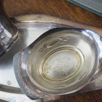 Vintage alpacca creamer and sugar bowl set | Vintage alpacca silver creamer and sugar set | Vintage creamer and sugar bowl set