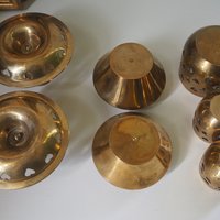 Vintage brass candle holder set | Heart candleholders | Vintage brass candlestick holders | Brass tealight holders | Candleholder sets