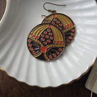 Vintage dangle earrings | Vintage earrings | Vintage brass tone earrings | Dangle earrings