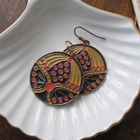 Vintage dangle earrings | Vintage earrings | Vintage brass tone earrings | Dangle earrings
