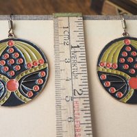 Vintage dangle earrings | Vintage earrings | Vintage brass tone earrings | Dangle earrings