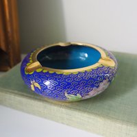Vintage Cloisonné ashtray | Enameled brass ashtray | Vintage ashtray | Cloisonné ashtray
