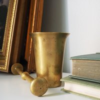 Vintage brass mortar and pestle | Vintage brass mortar | Heavy brass mortar and pestle