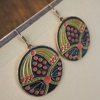 Vintage dangle earrings | Vintage earrings | Vintage brass tone earrings | Dangle earrings