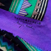 Vintage wool scarf | Geometric vintage wool scarf | Vintage Marja Kurki scarf | Marja Kurki wool scarf | Large wool scarf