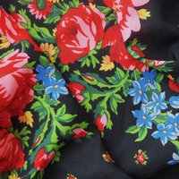 Vintage floral scarf | Floral scarf with a fringe | Vintage wool scarf | Vintage wool shawl | Russian floral scarf