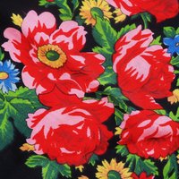 Vintage floral scarf | Floral scarf with a fringe | Vintage wool scarf | Vintage wool shawl | Russian floral scarf