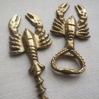 Vintage brass bottle opener set | Lobster bottle openers | Brass bottle openers | Vintage bottle openers | Brass wine bottle openers