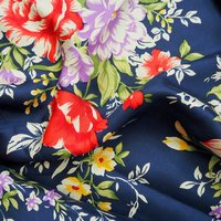 Vintage floral silk scarf | Floral silk scarf | Blue silk scarf | Floral square scarf | Vintage scarf