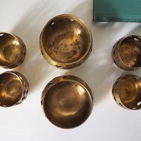 Vintage tea light holder sets | Heart candleholders | Vintage brass tea light holders | Brass tealight holders | Candleholder sets