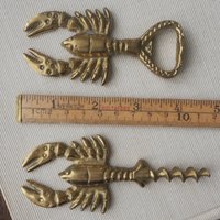 Vintage brass bottle opener set | Lobster bottle openers | Brass bottle openers | Vintage bottle openers | Brass wine bottle openers