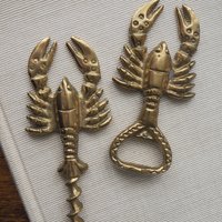Vintage brass bottle opener set | Lobster bottle openers | Brass bottle openers | Vintage bottle openers | Brass wine bottle openers