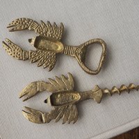 Vintage brass bottle opener set | Lobster bottle openers | Brass bottle openers | Vintage bottle openers | Brass wine bottle openers