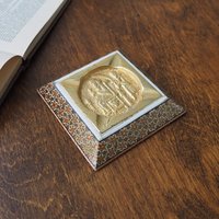 Vintage ashtray | Mosaic inlay ashtray | Brass ashtray | Mosaic ashtray