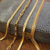 Vintage necklace | Gold tone chain | Vintage snake chain | Vintage gold chain | Mismatched necklaces