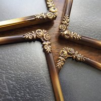 Set of four vintage photo frames | Vintage brass picture frames | Set of four floral vintage frames | Matching vintage frames