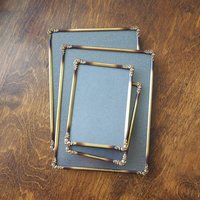 Set of four vintage photo frames | Vintage brass picture frames | Set of four floral vintage frames | Matching vintage frames