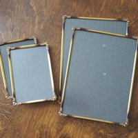 Set of four vintage photo frames | Vintage brass picture frames | Set of four floral vintage frames | Matching vintage frames