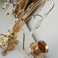 Vintage crystal candelabra | Vintage two arm candelabra | Gold plated candelabra | Vintage candelabra