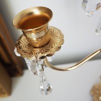 Vintage crystal candelabra | Vintage two arm candelabra | Gold plated candelabra | Vintage candelabra