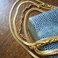 Vintage necklace | Gold tone chain | Vintage snake chain | Vintage gold chain | Mismatched necklaces