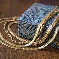 Vintage necklace | Gold tone chain | Vintage snake chain | Vintage gold chain | Mismatched necklaces