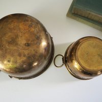 Set of two vintage planters | Heart brass planters | Vintage planters | Hanging vintage planters | Round vintage planters