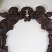 Vintage cast iron wreath | Angel wreath | Cast iron wreath | Vintage Christmas wreath | Cherub wreath | Vintage Christmas decor