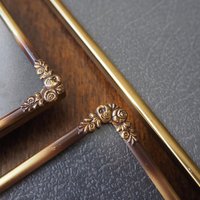 Set of four vintage photo frames | Vintage brass picture frames | Set of four floral vintage frames | Matching vintage frames