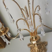 Vintage crystal candelabra | Vintage two arm candelabra | Gold plated candelabra | Vintage candelabra