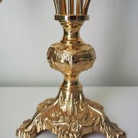 Vintage crystal candelabra | Vintage two arm candelabra | Gold plated candelabra | Vintage candelabra