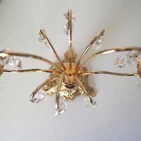 Vintage crystal candelabra | Vintage two arm candelabra | Gold plated candelabra | Vintage candelabra